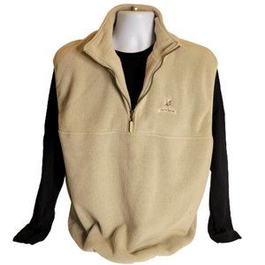 Straight Down Clothing Co. Mens Fleece  Zip Up Vest Size XL Tan Pockets